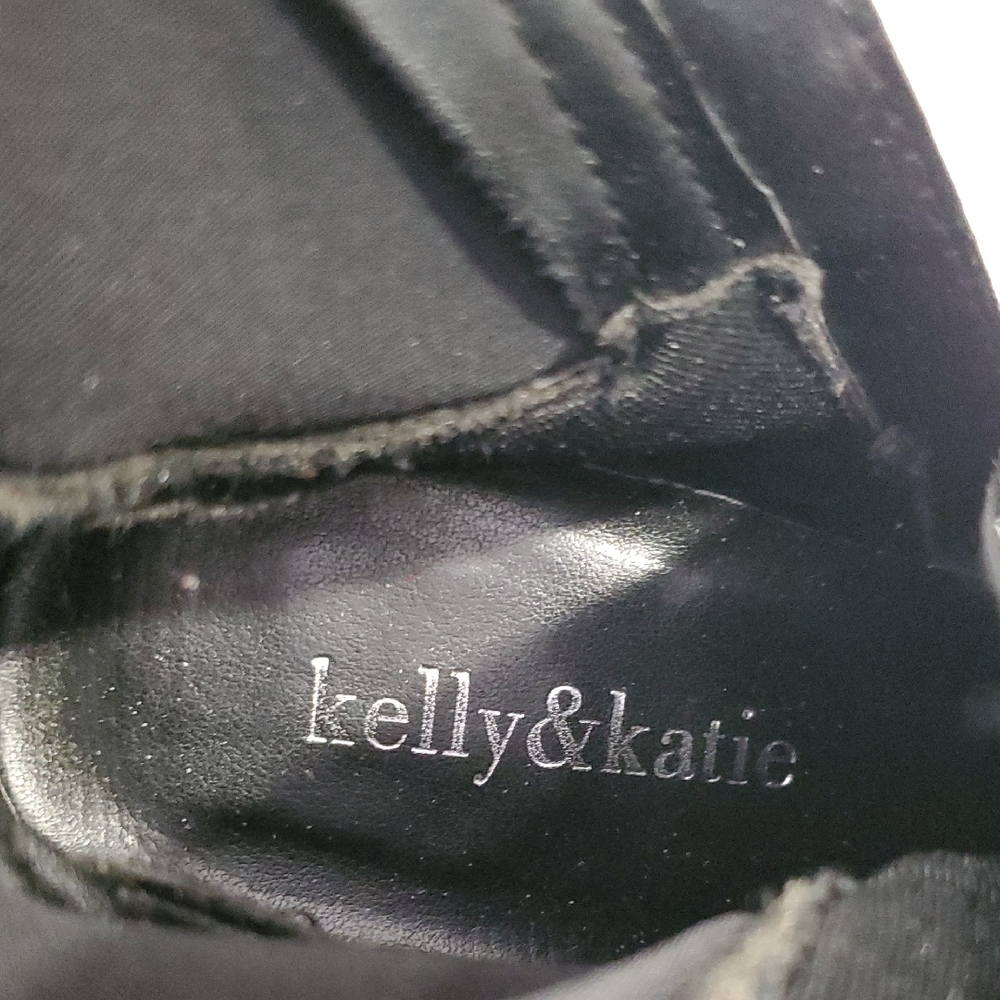 Kelly & Katie Black Suede Heeled Boots - Picture 16 of 16